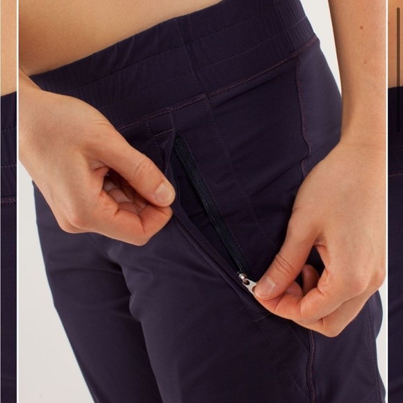 Lululemon Run: Dog Runner Pant Rulu Stretch Glyde W5721S Black Swan Size 4 - Picture 8 of 16